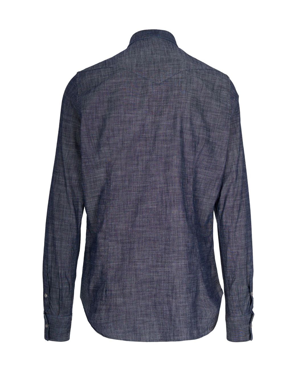Eleventy Blue Jewel Button Denim Shirt for men