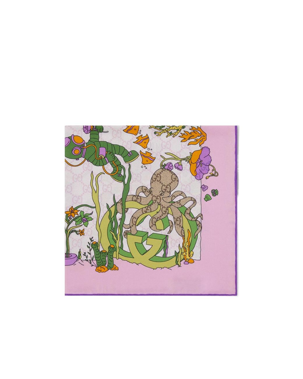Gucci Pink Printed Silk Carré