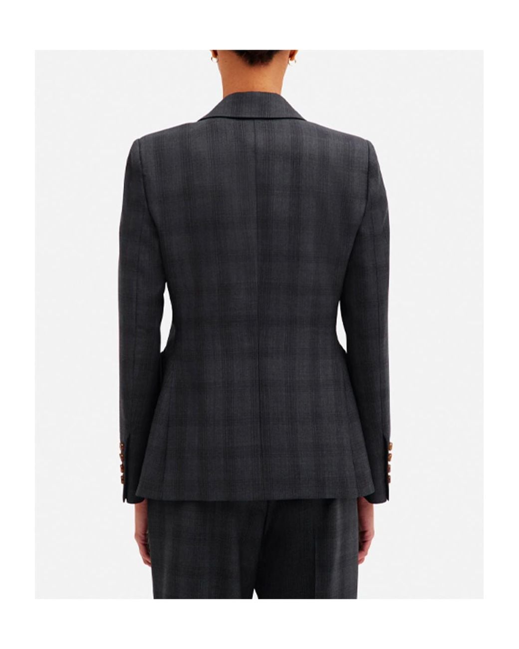 Blazé Milano Black Charmer Double-Breasted Checked Blazer