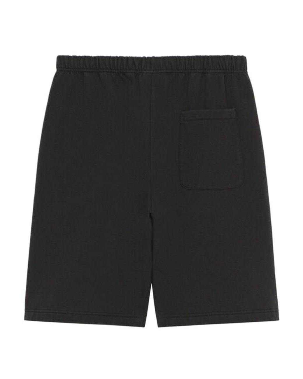 KENZO Black Logo-Patch Mid-Rise Shorts for men