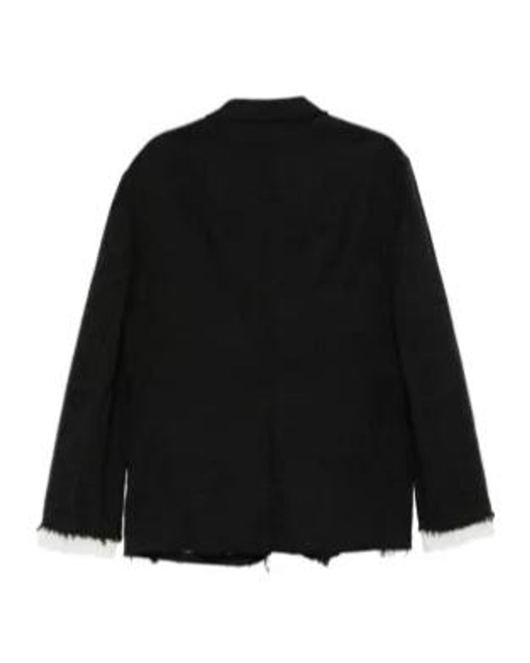 Comme des Garçons Black Single-Breasted Frayed-Edge Blazer for men