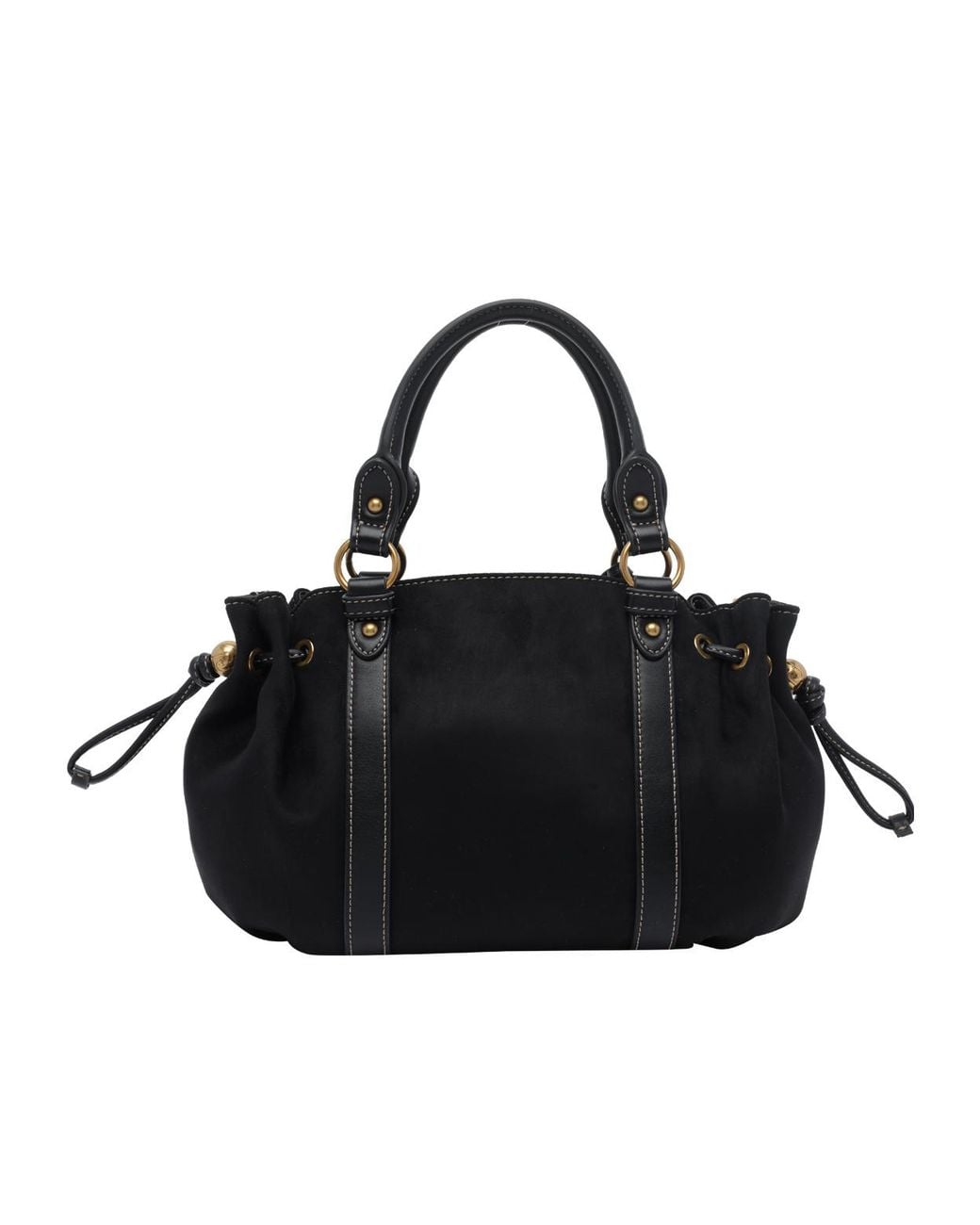 Liu Jo Black Drawstring Suede Tote Bag