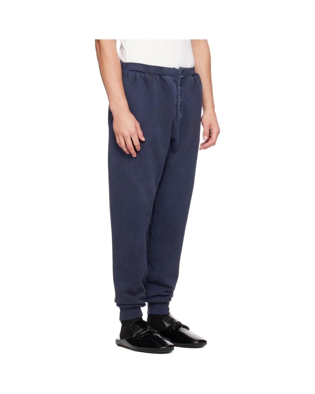 Entire studios Blue Single-Button Detail Sweatpants for men