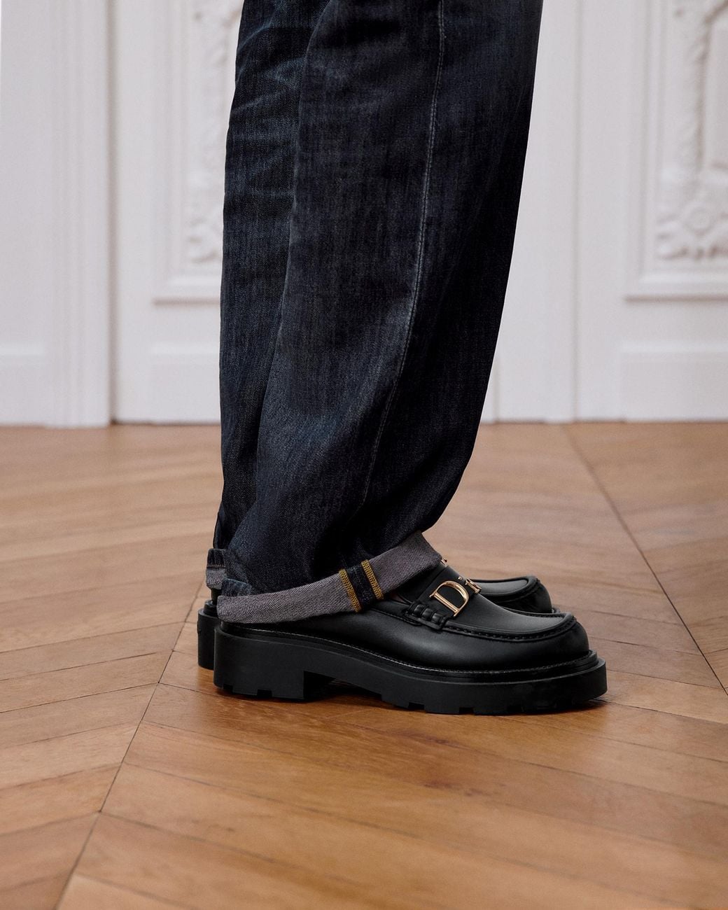 Dior Black Bolt Loafers