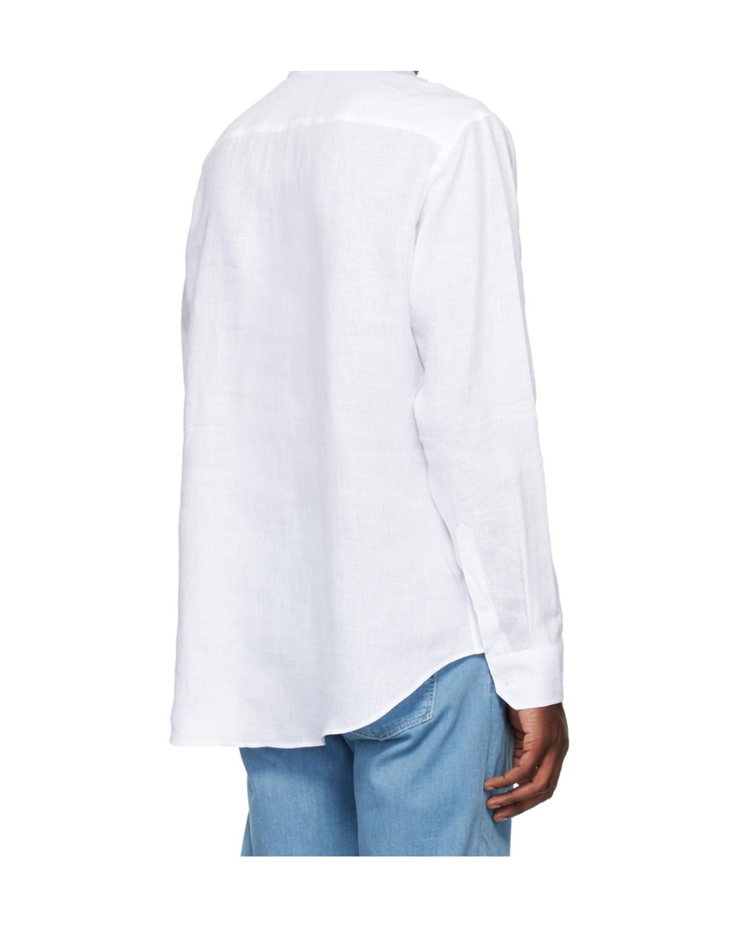 Giorgio Armani White Regular Fit Linen Shirt for men