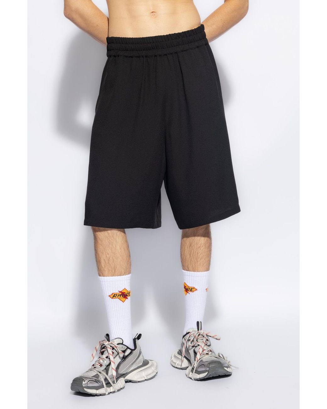 Moschino Black Logo Patch Pocketed Shorts for men
