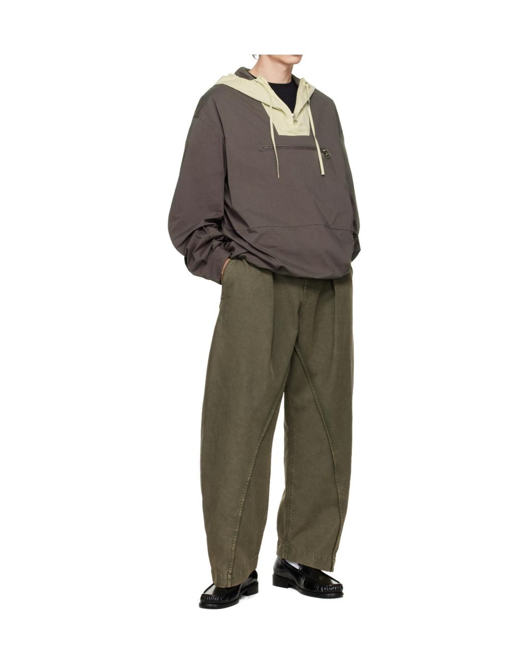 J.W. Anderson Green Contrast Hooded Jacket for men