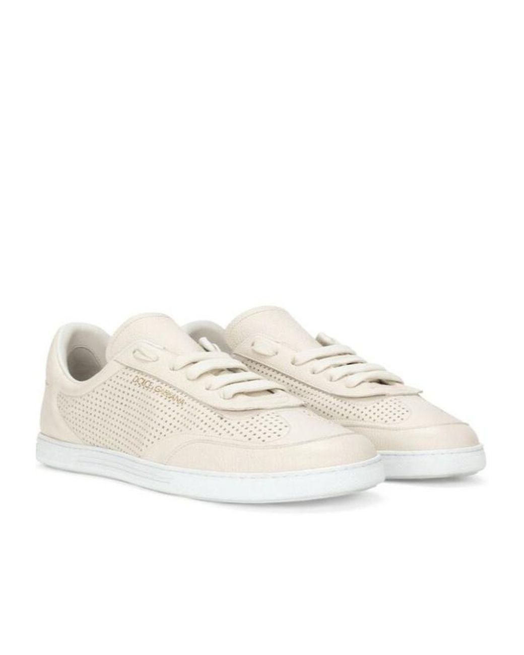 Dolce & Gabbana White Perforated Tropez Sneakers for men