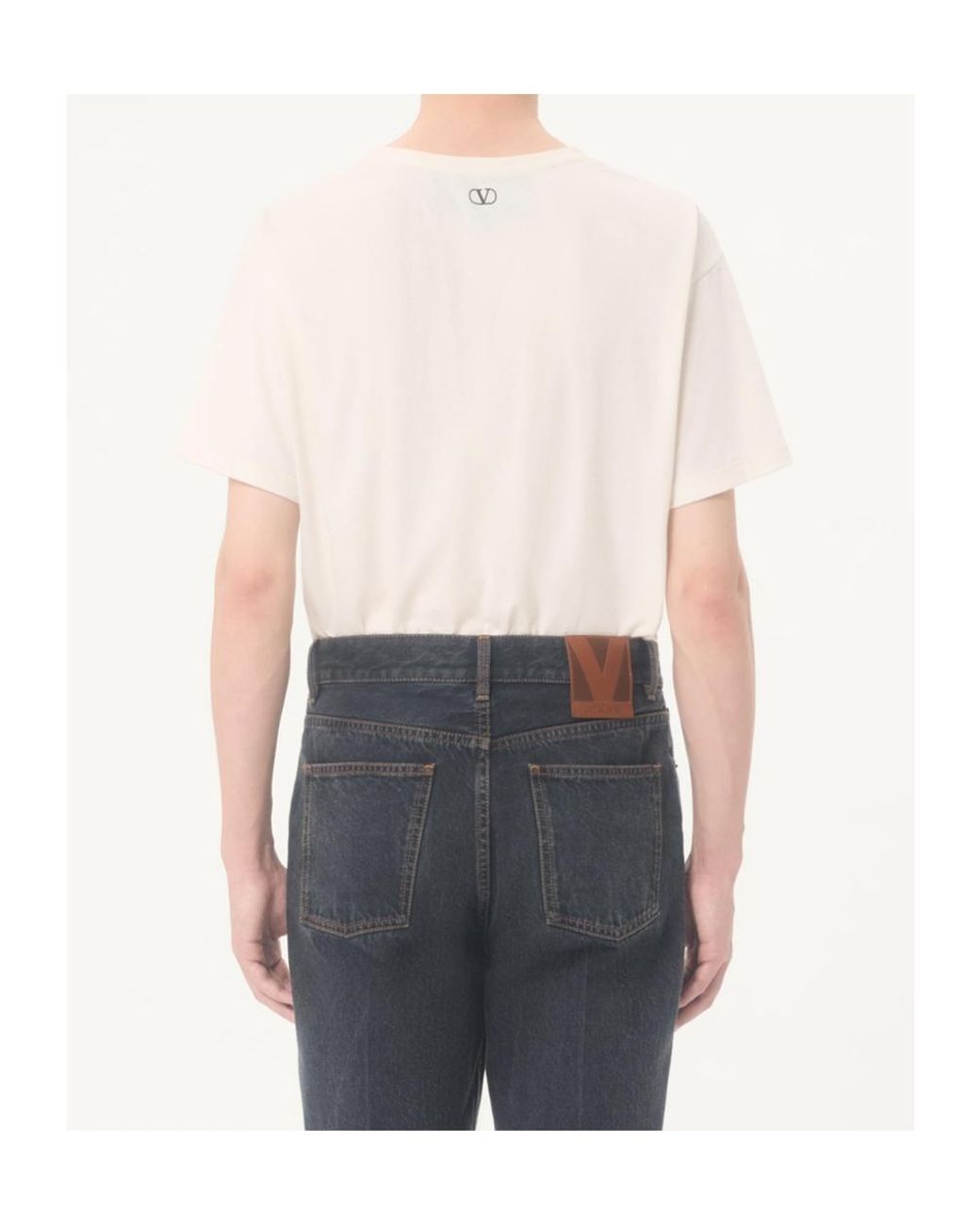 Valentino White Printed Crewneck T-Shirt for men