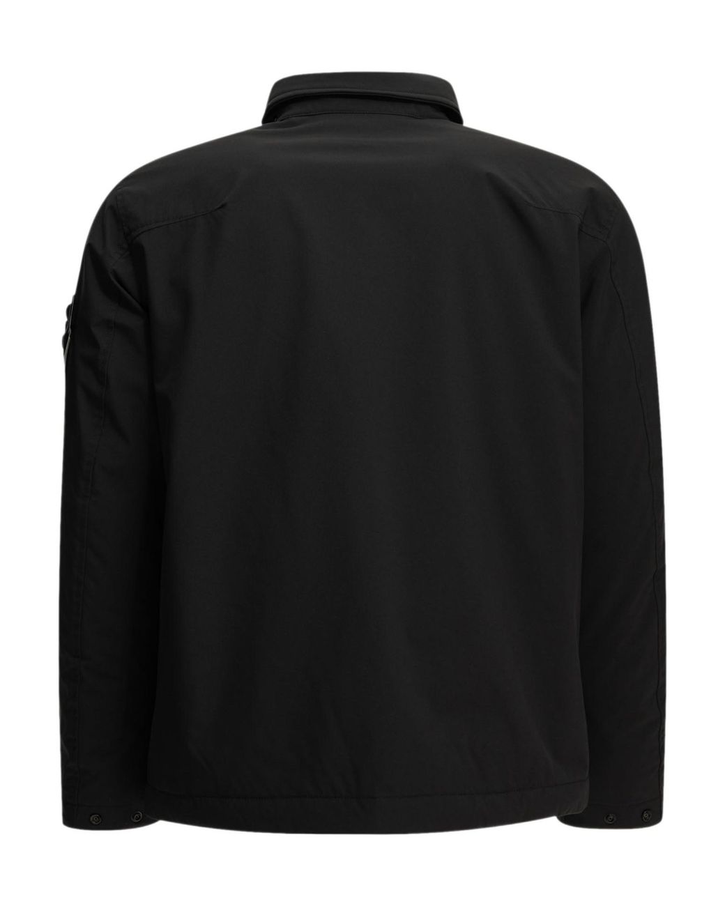 Stone Island Black Logo Patch Zip-Up Jacket for men