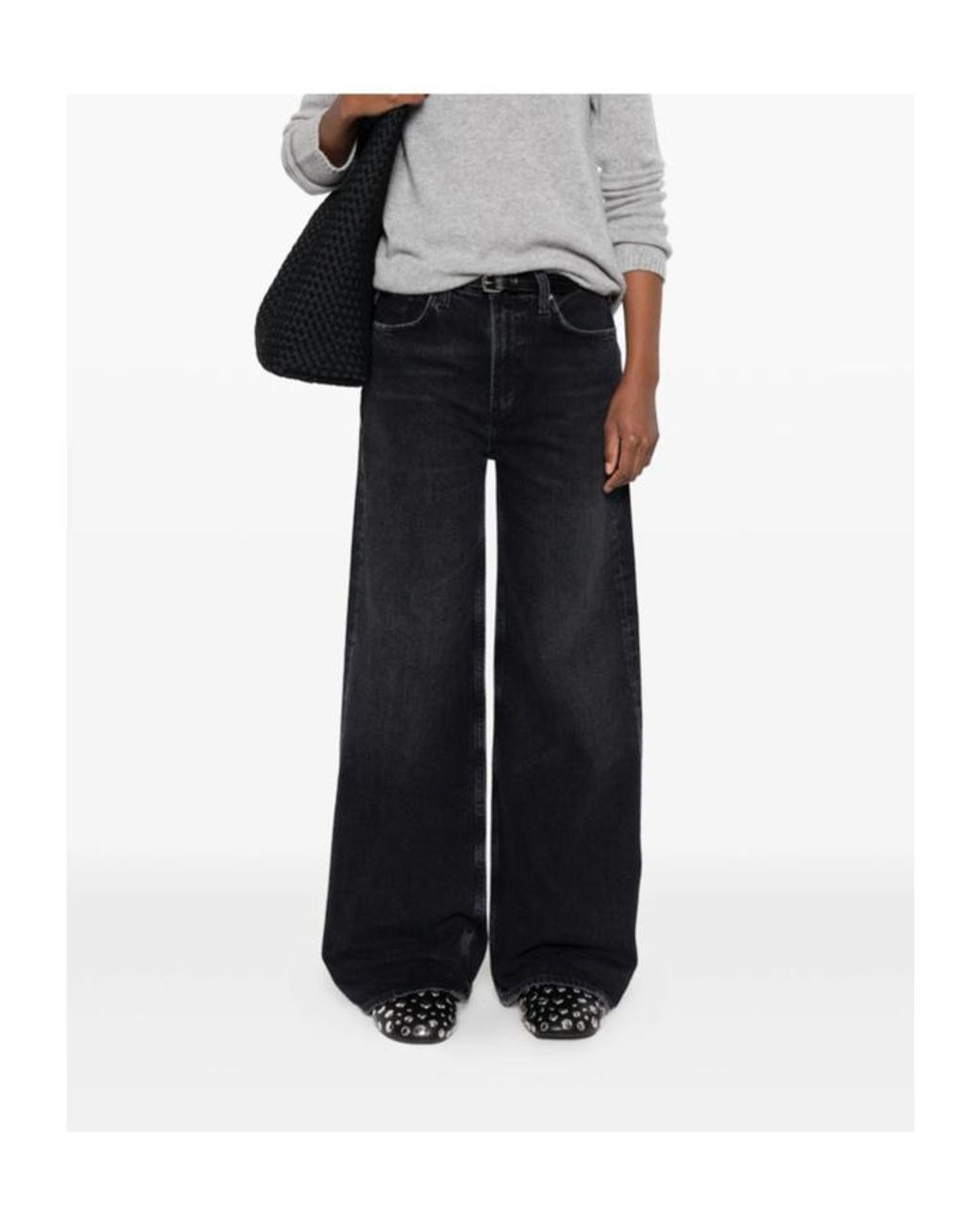Citizens of Humanity Black Wide-Leg Jeans