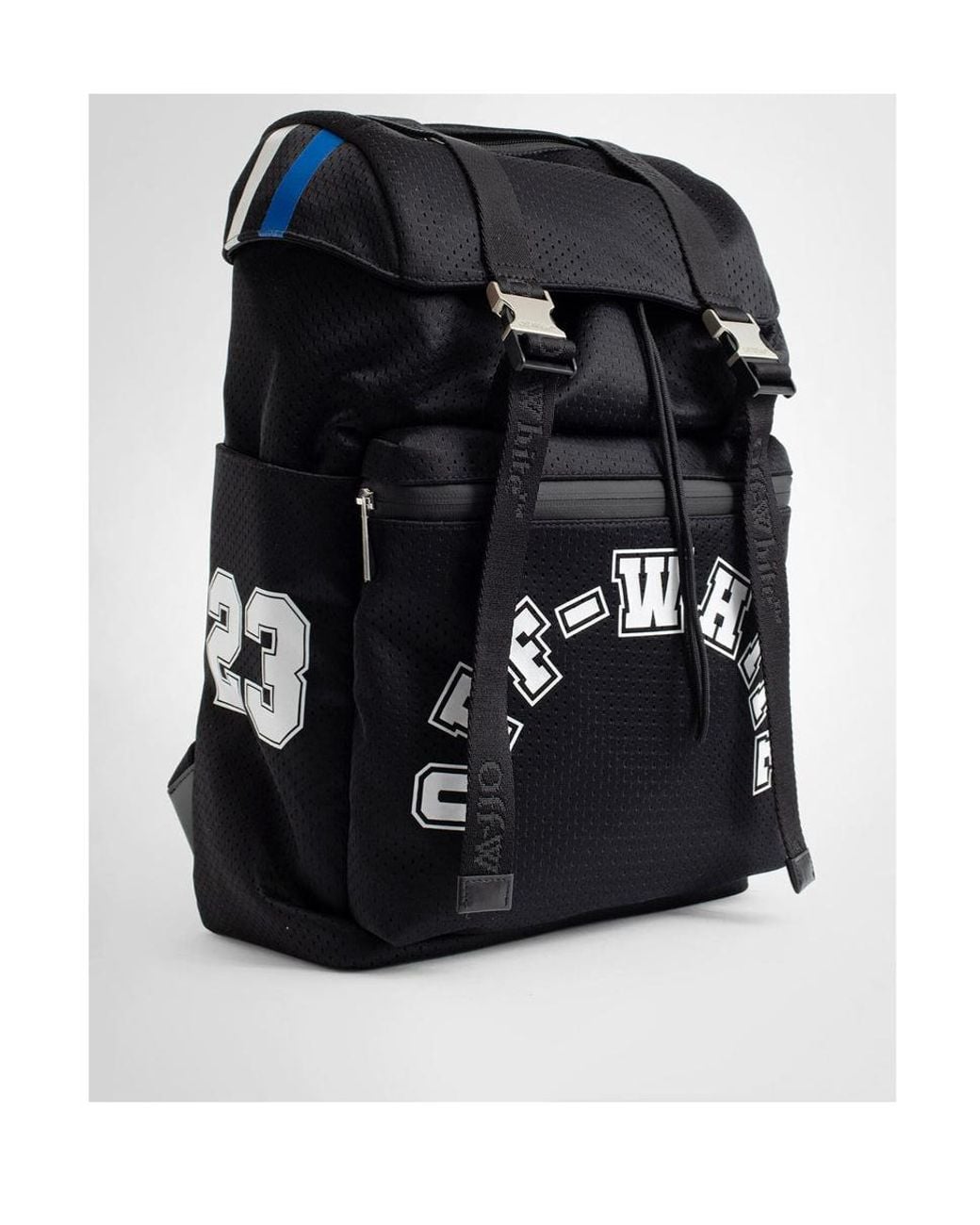 Off-White c/o Virgil Abloh Black Outdoor Hike Logo Printed Backpack for men