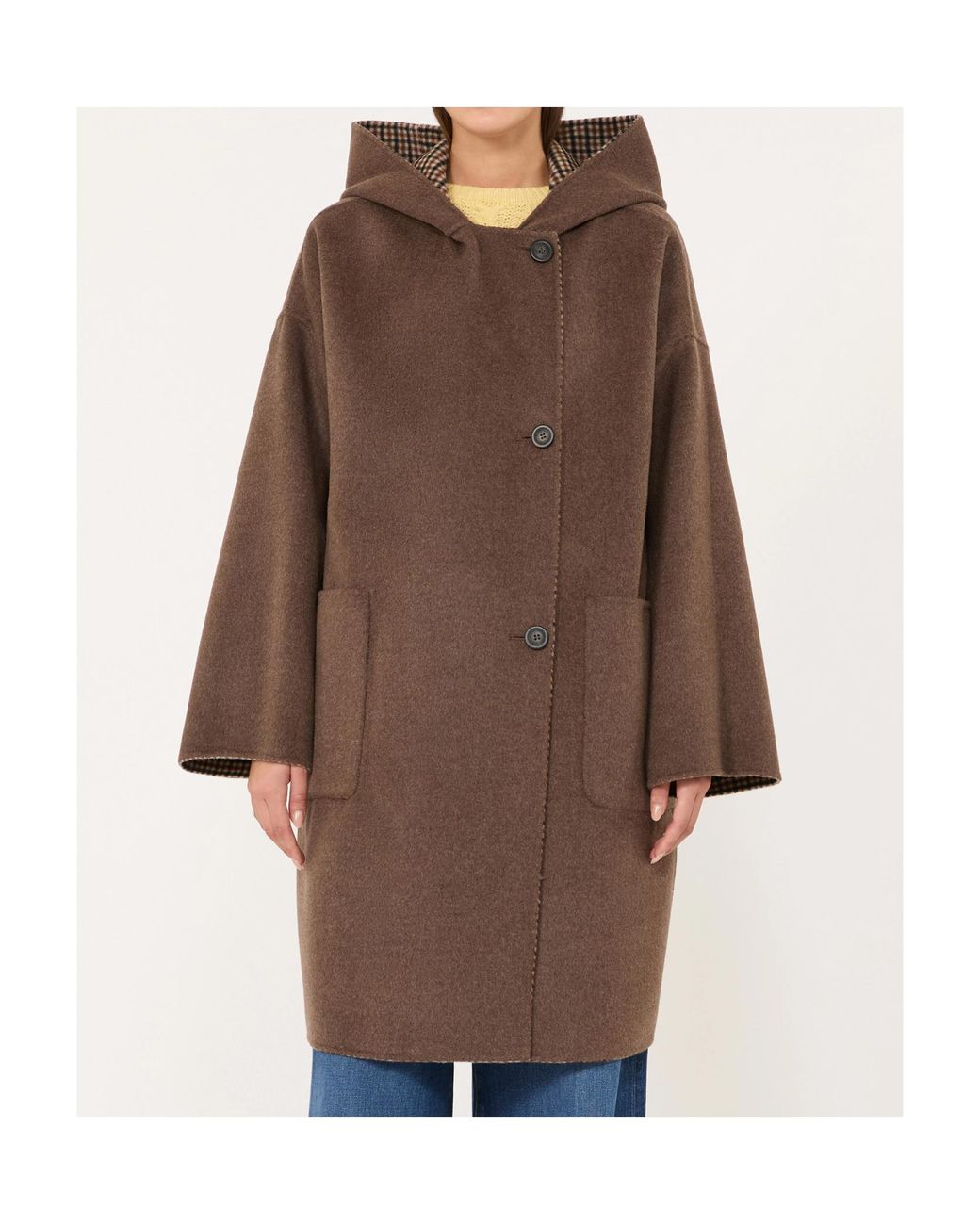 Weekend by Maxmara Brown Balta Reversible Hooded Coat