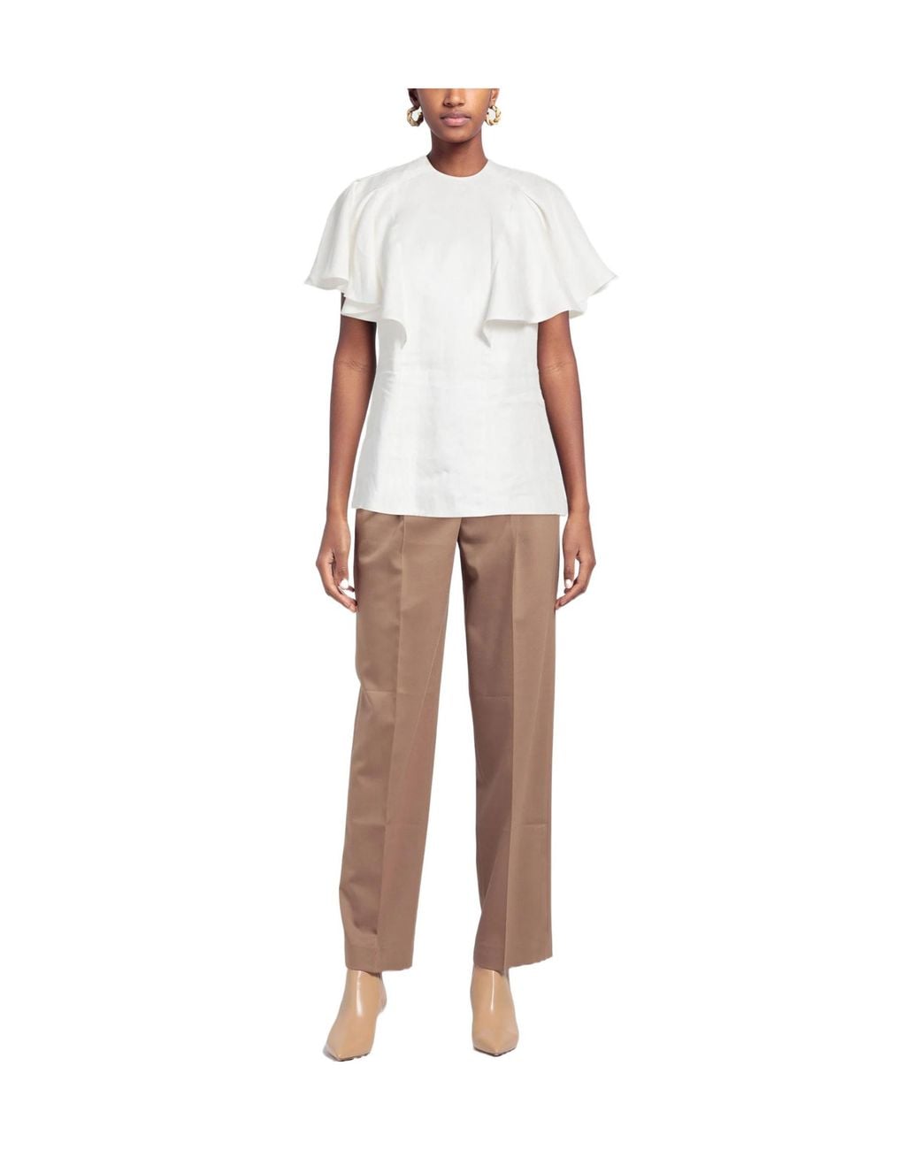 Chloé White Solid Colour Tops