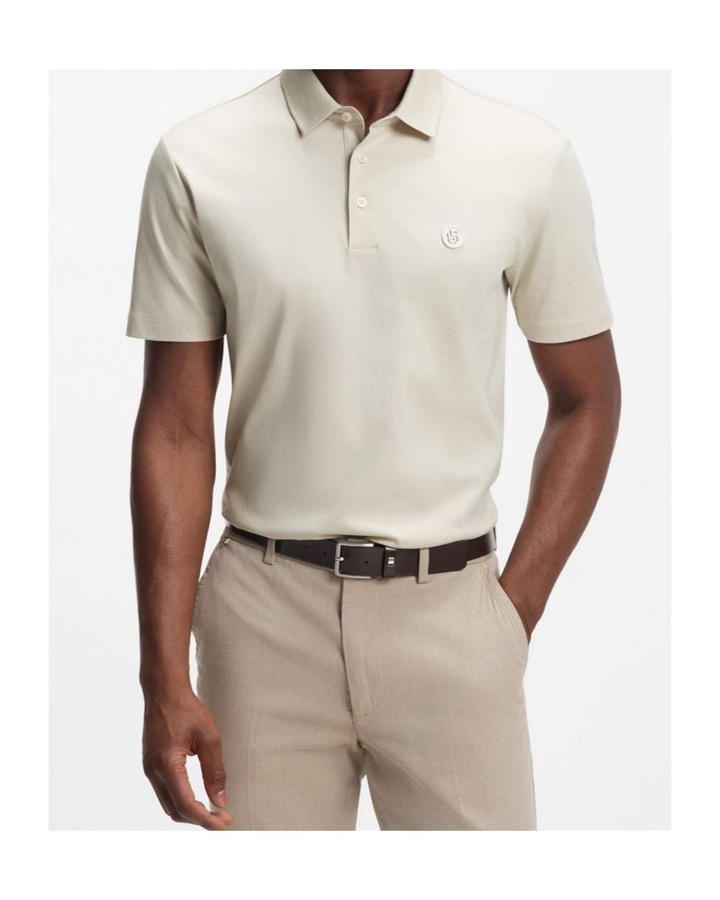 Boss White Boss Double B Monogram Polo Shirt for men