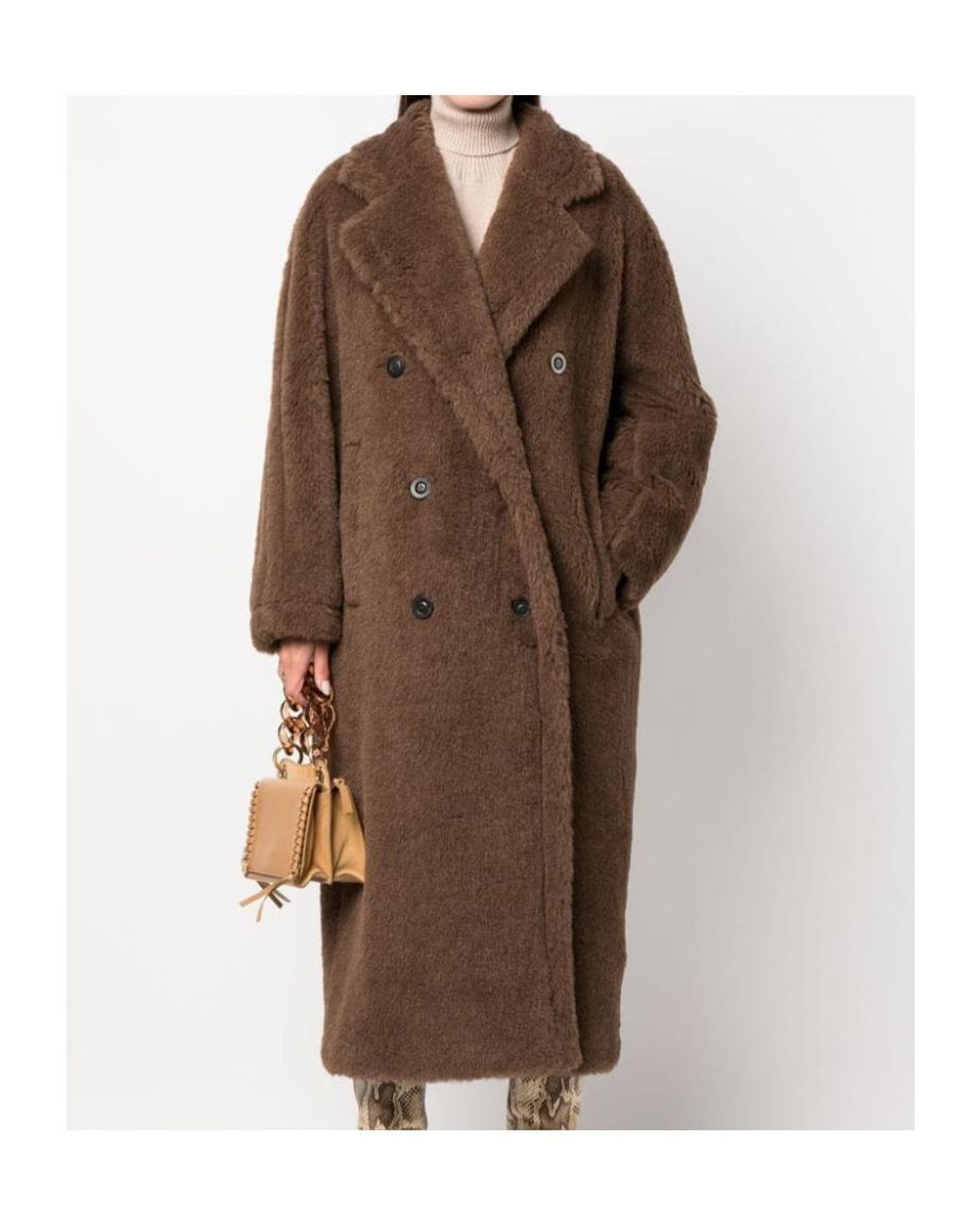 Max Mara Brown Double-Breasted Long-Sleeved Coat