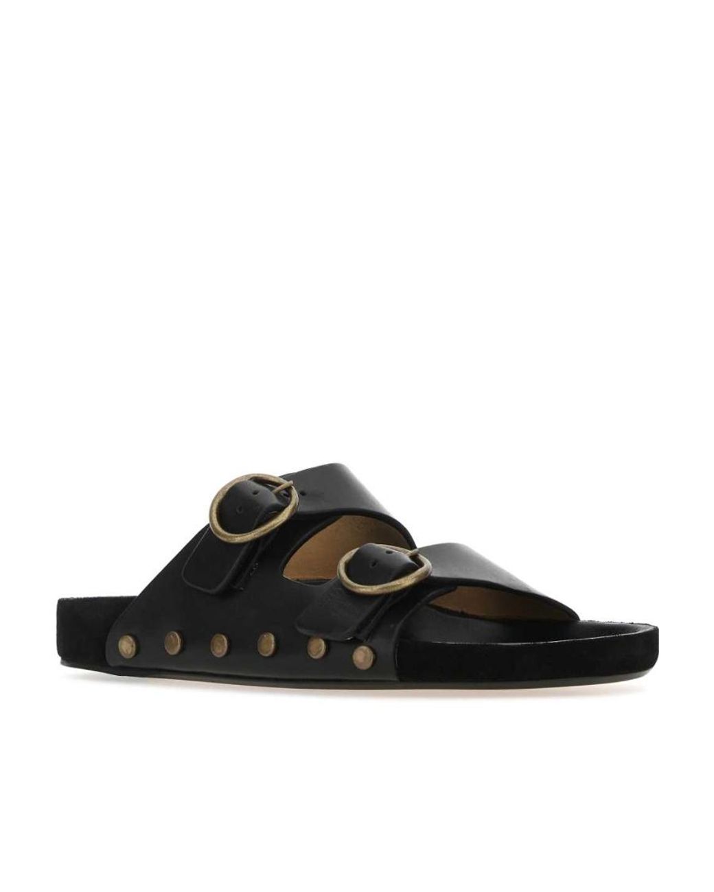 Isabel Marant Black Stud-Embellished Buckled Sandals