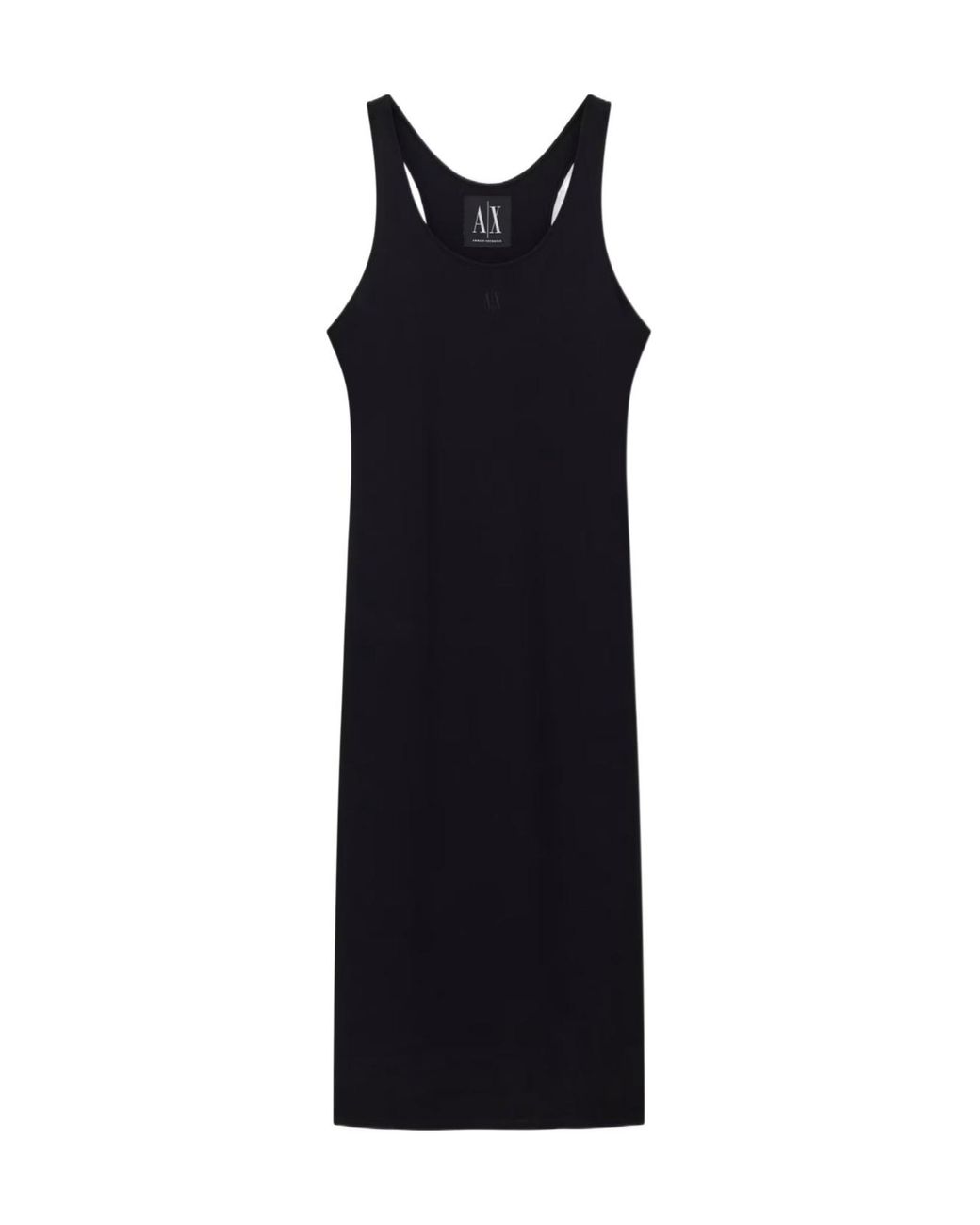 ARMANI EXCHANGE Black Ribbed Midi Dress