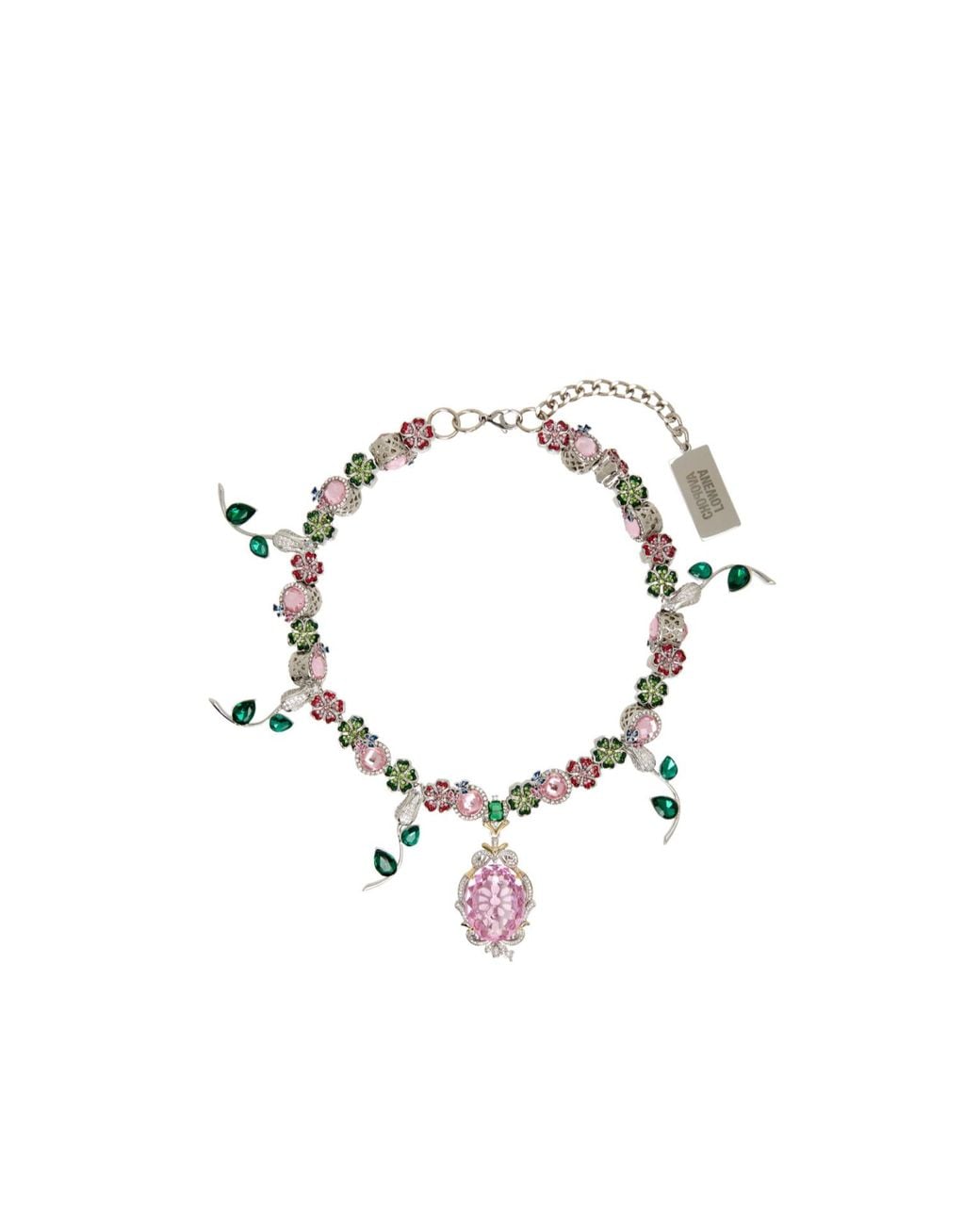Chopova Lowena White Four-Leaf Clover Pendant Necklace