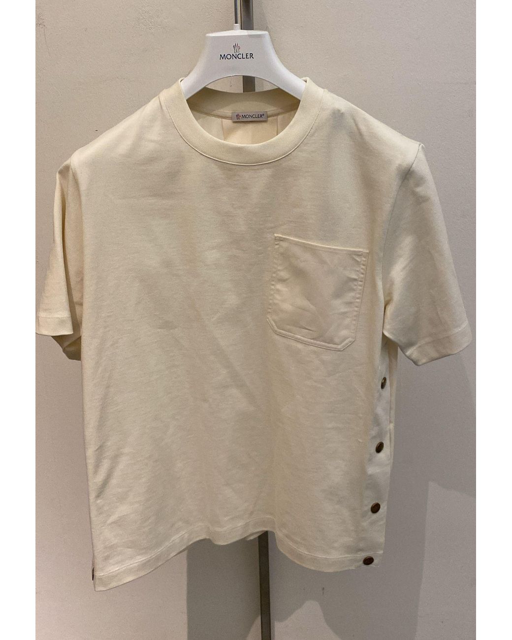 Moncler White Logo Patch Crewneck T-Shirt