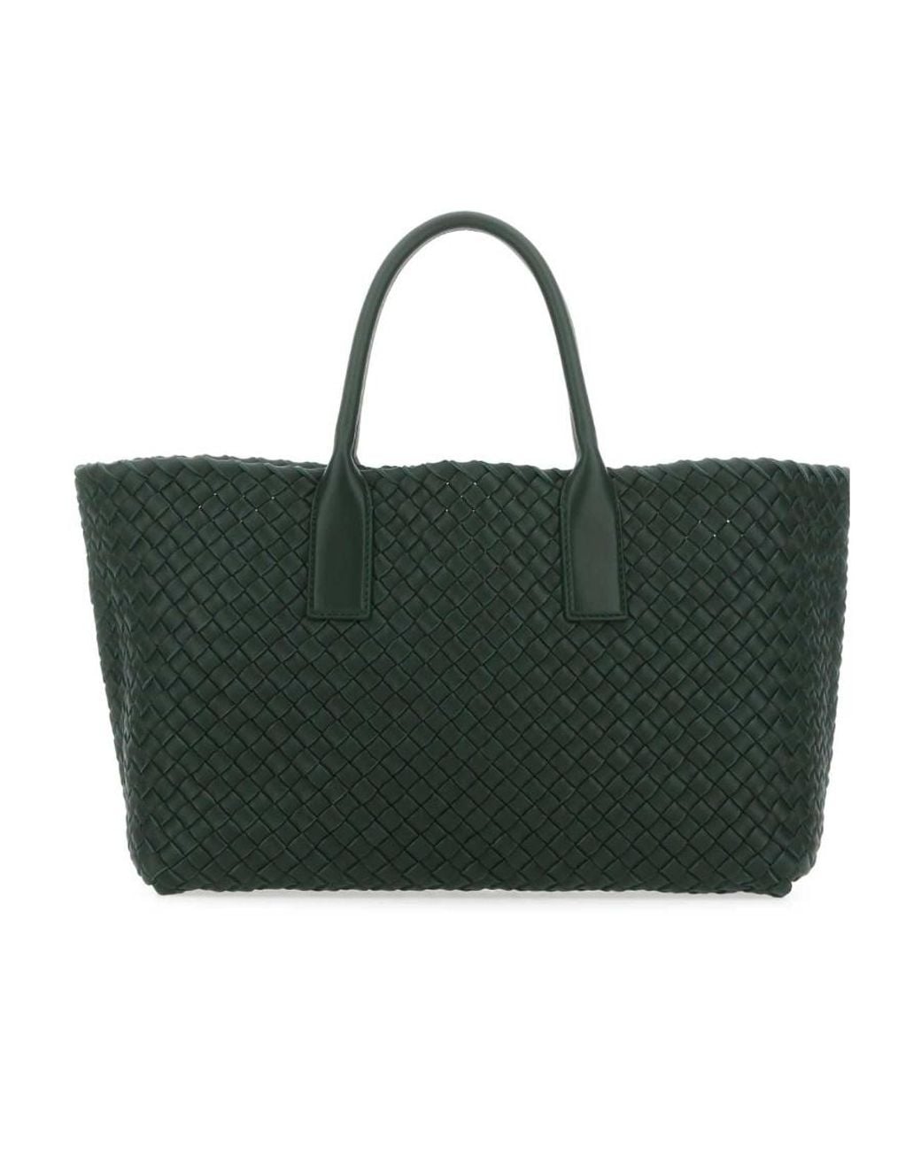 Bottega Veneta Green Small Cabat Handbag