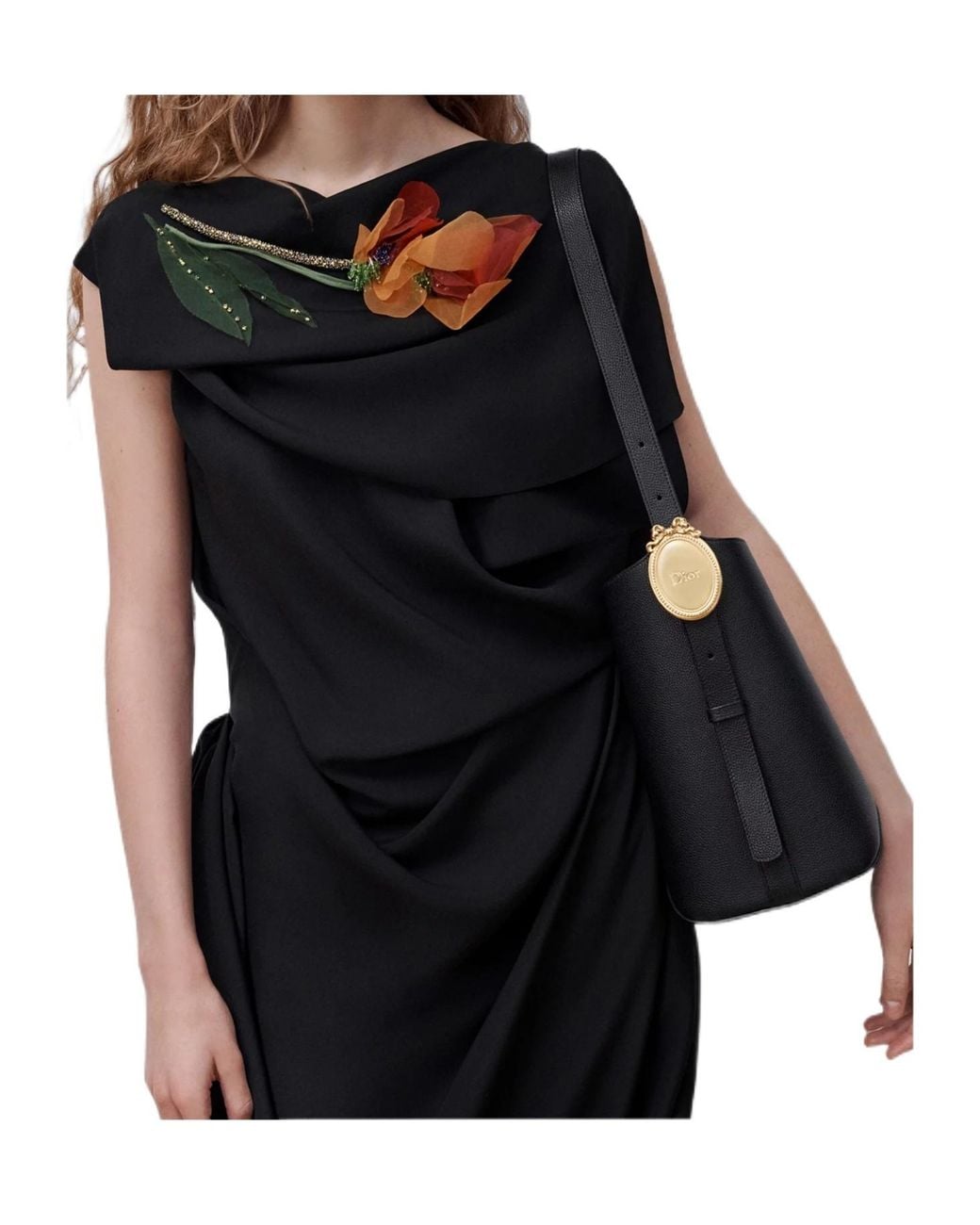 Dior Black Medium Médaillon Bucket Bag