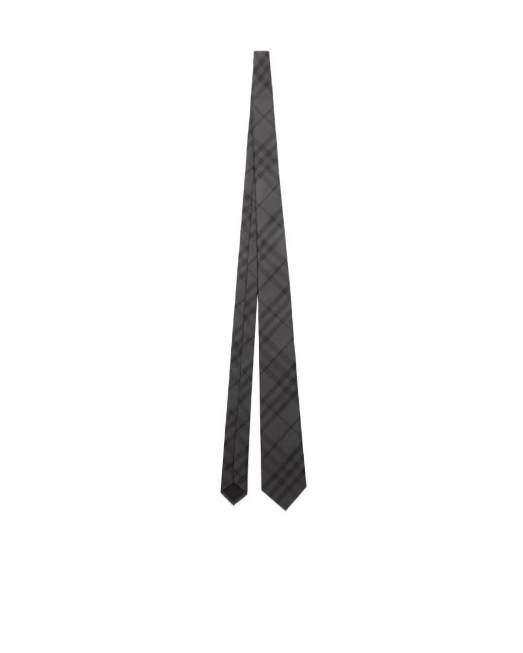Burberry White Checked Pointed Tip Tie for men