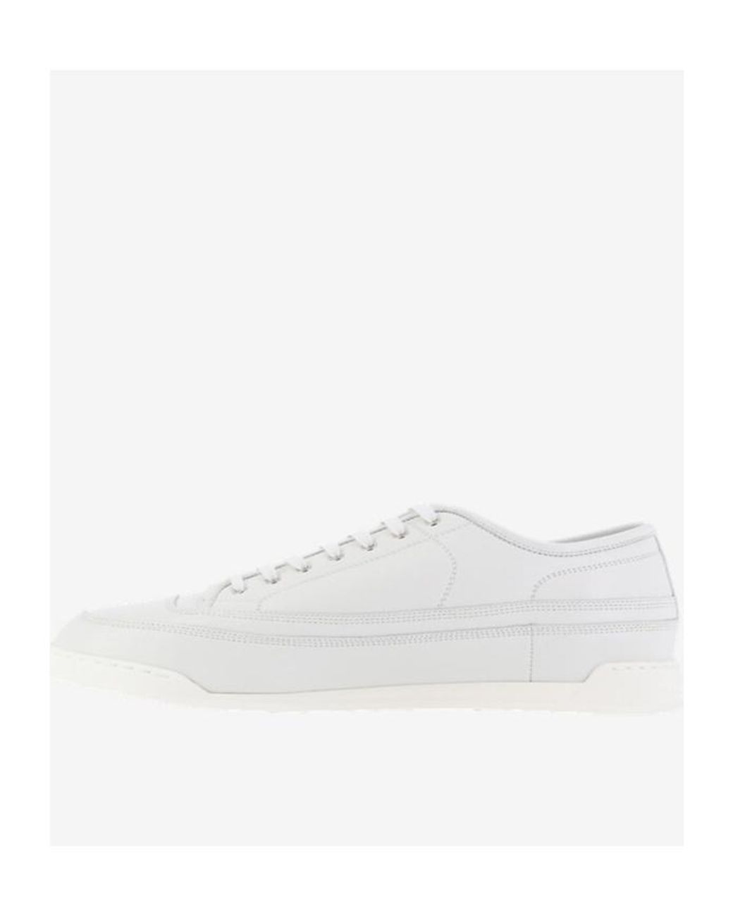 John Lobb White Round Toe Lace-Up Sneakers for men