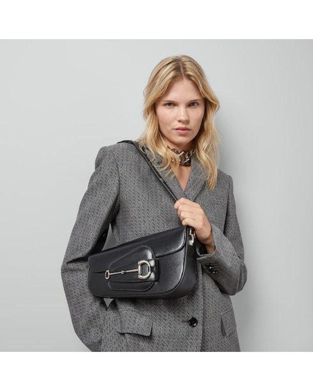Gucci Black Horsebit 1955 Shoulder Bag for men