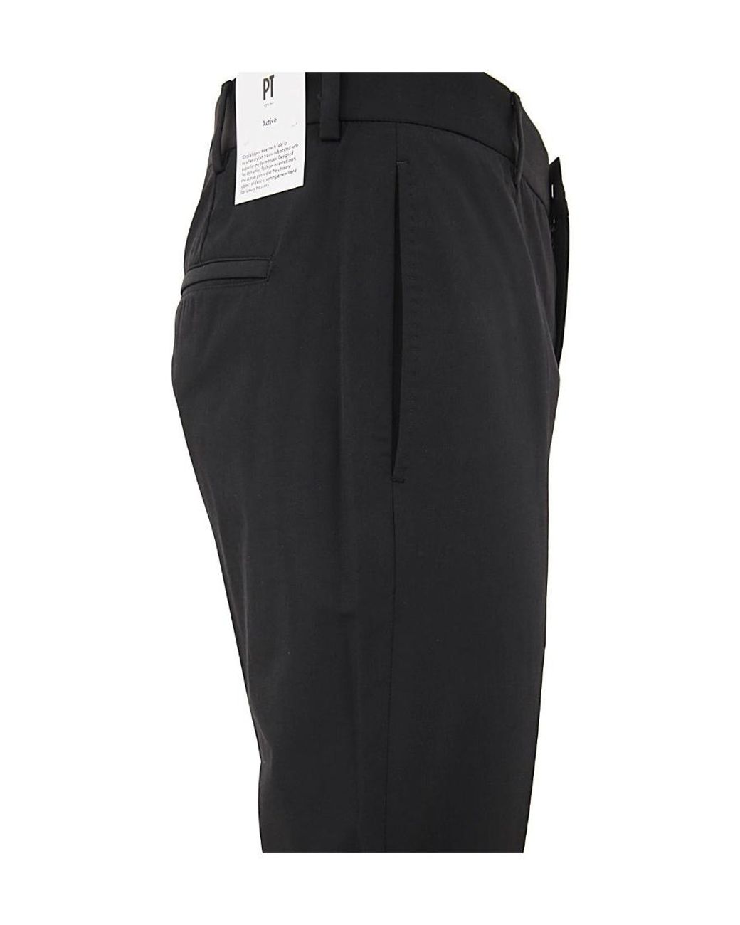 PT01 Black Logo Casual Trousers for men