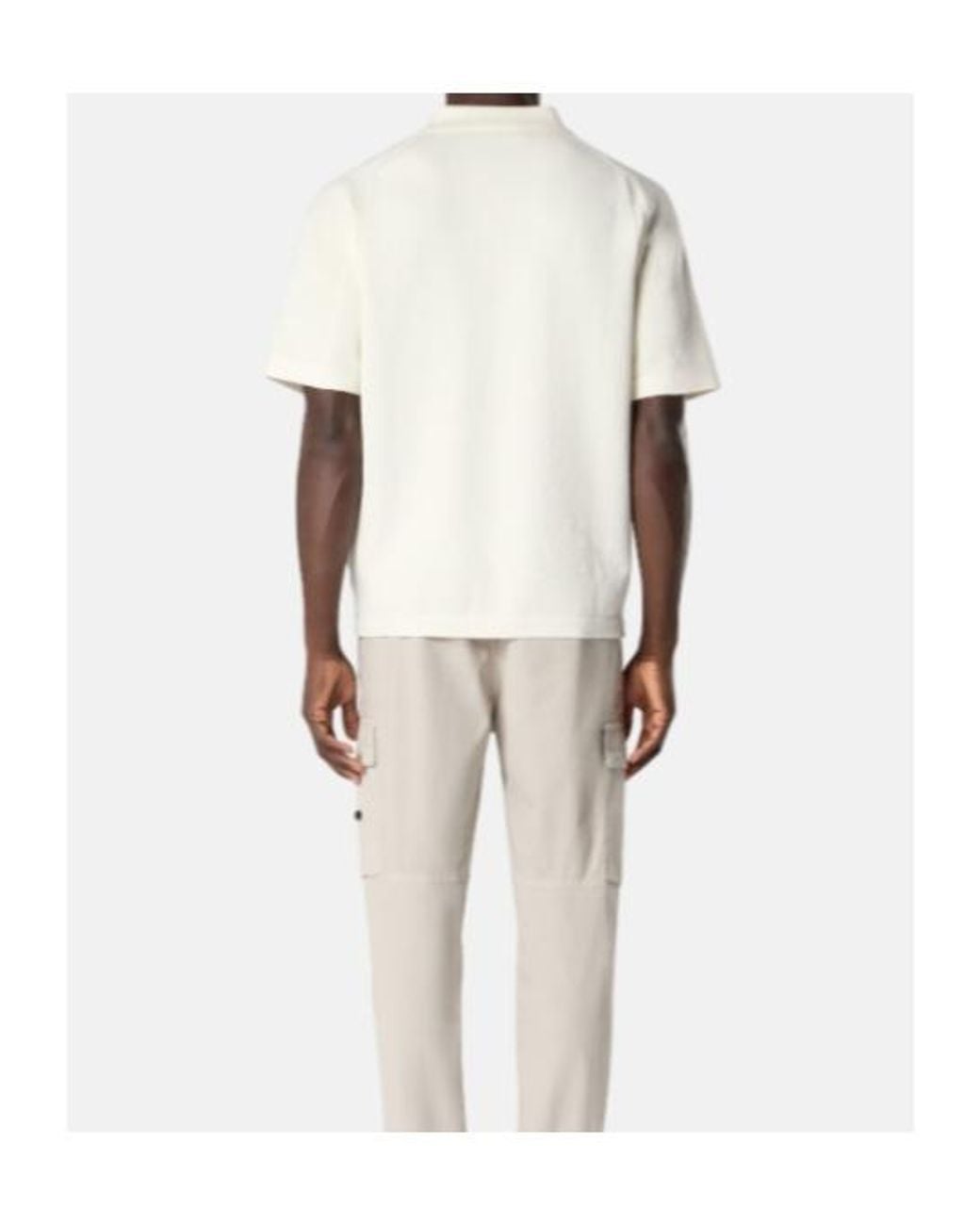 Stone Island White Loose-Fit Short-Sleeve Polo Shirt for men