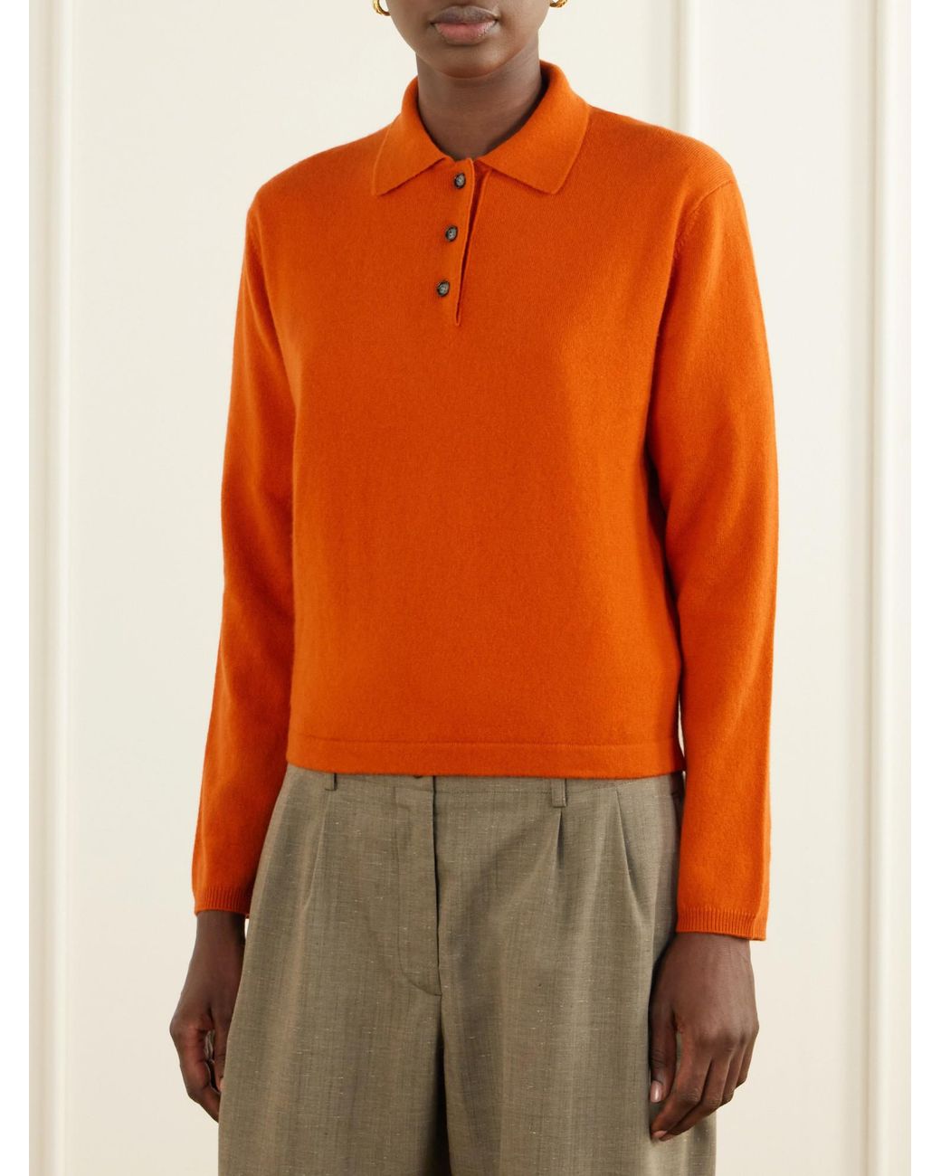 Allude Orange Cashmere Sweater