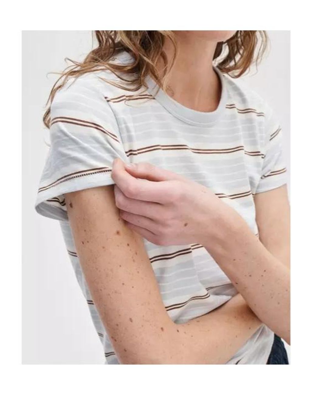 Rag & Bone White Coarse-Knit Striped T-Shirt