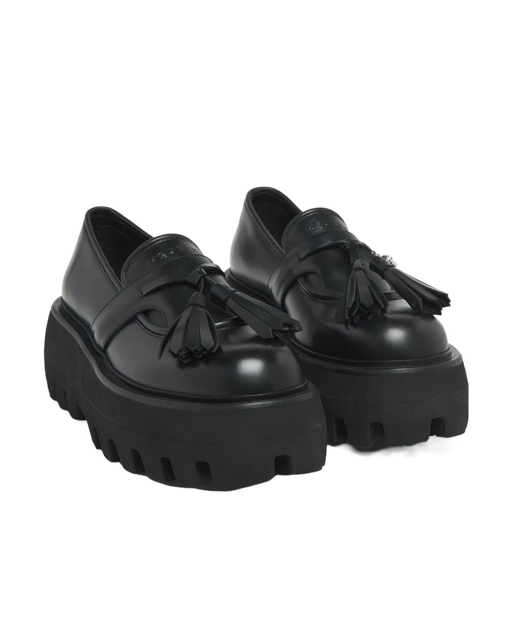 McQueen Black Sofa Platform Loafers