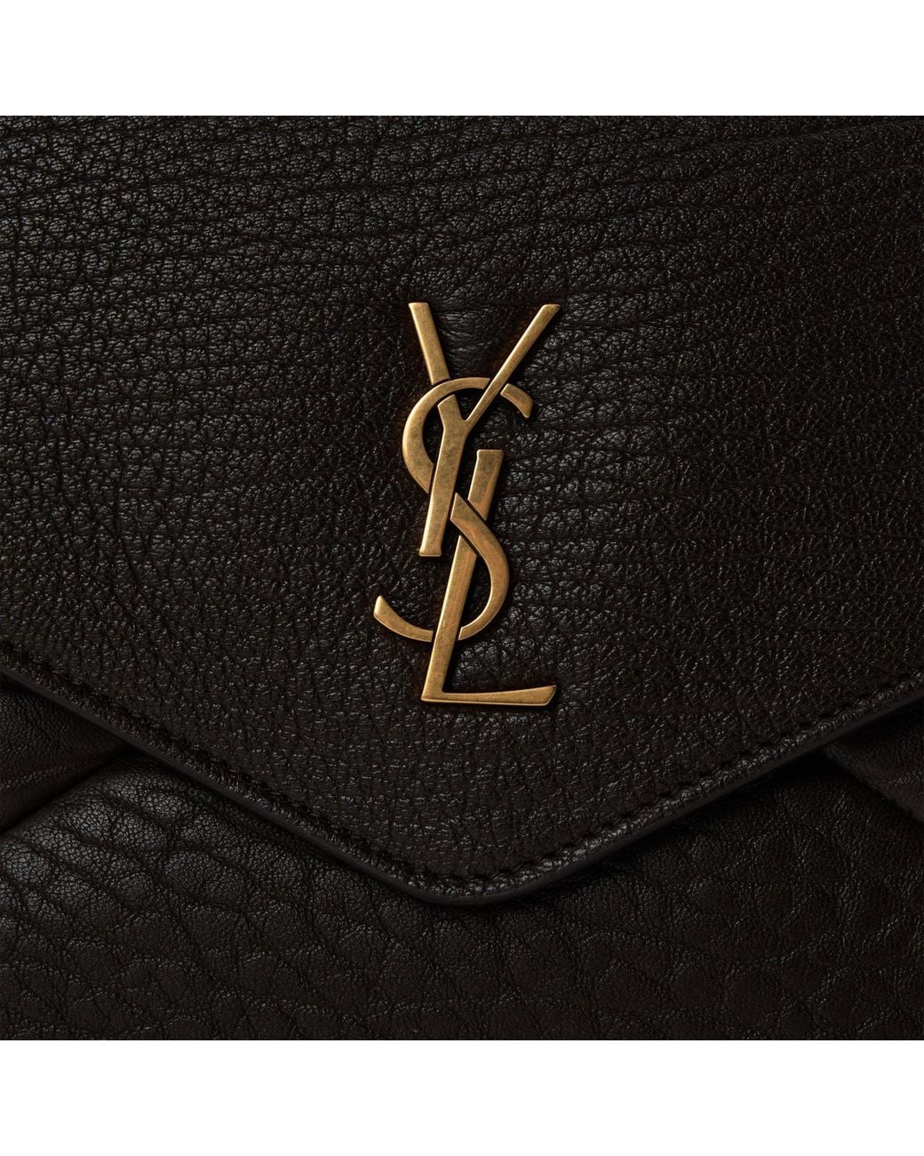 Saint Laurent Black Envelope-Style Clutch Crafted