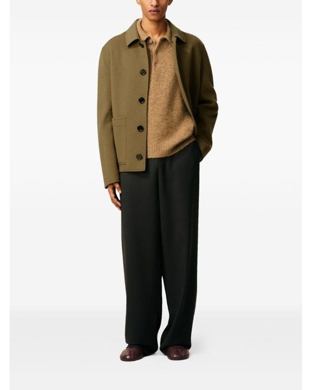 AMI Green Button-Up Jacket for men