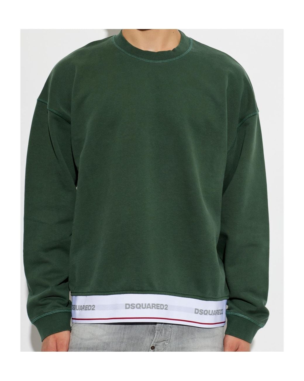 DSquared² Green Logo Trim Sweatshirt for men