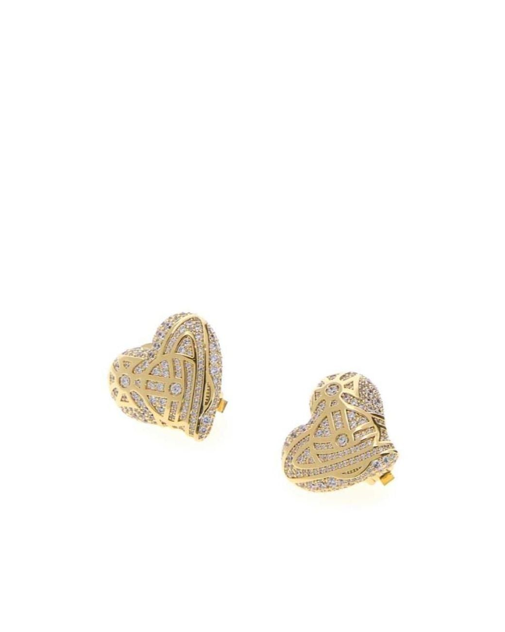 Vivienne Westwood White Evangeline Heart Earrings