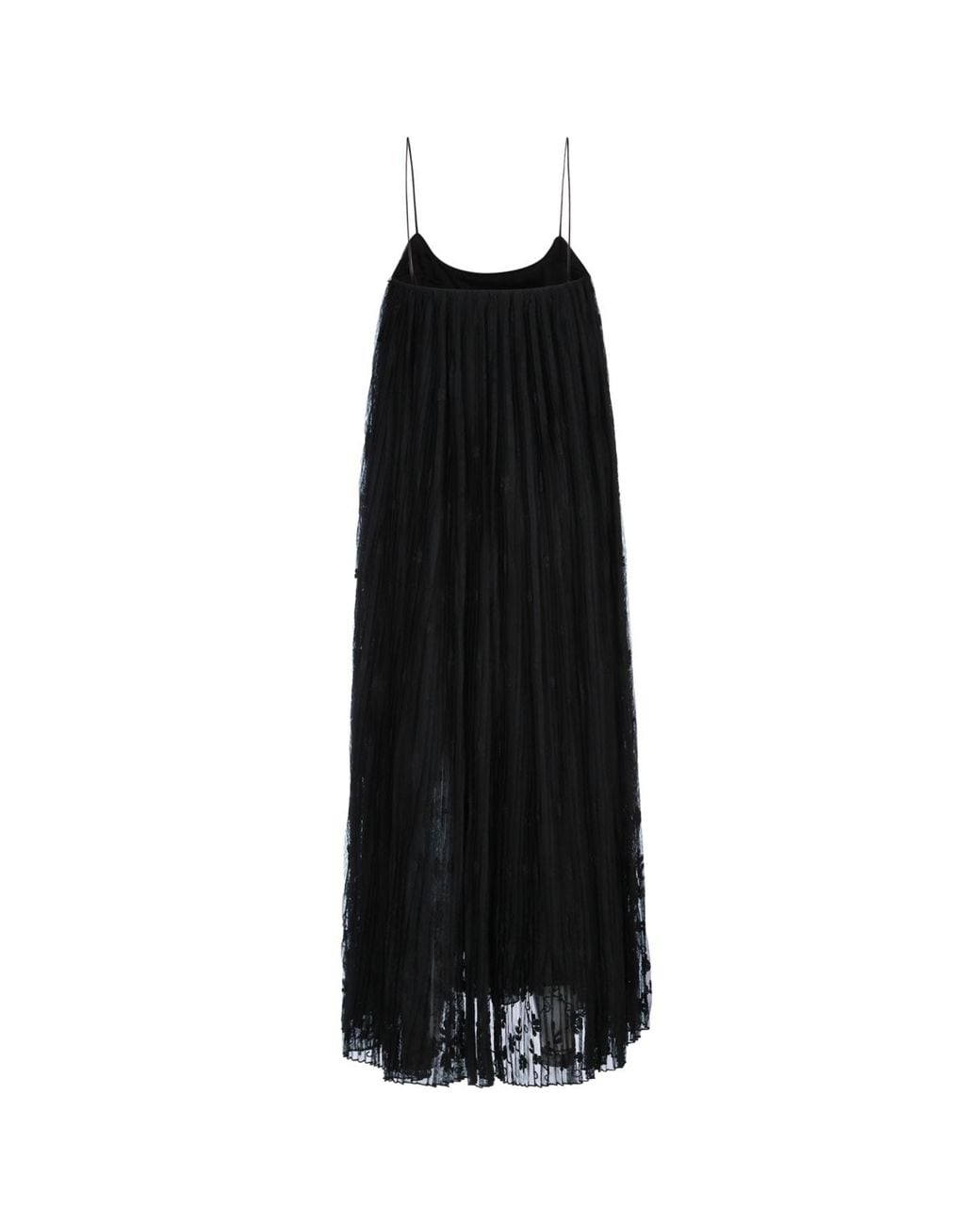 Totême  Black Totême Floral Tulle Midi Slip Dress
