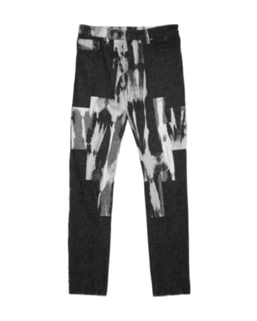DIESEL Black Abstract Print Jeans for men