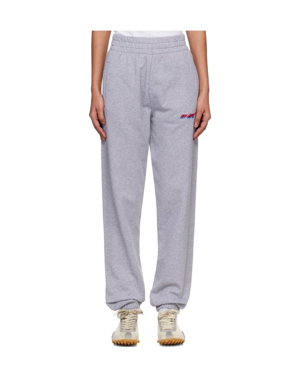 Off-White c/o Virgil Abloh Gray Shadow Logo Cuffed Joggers
