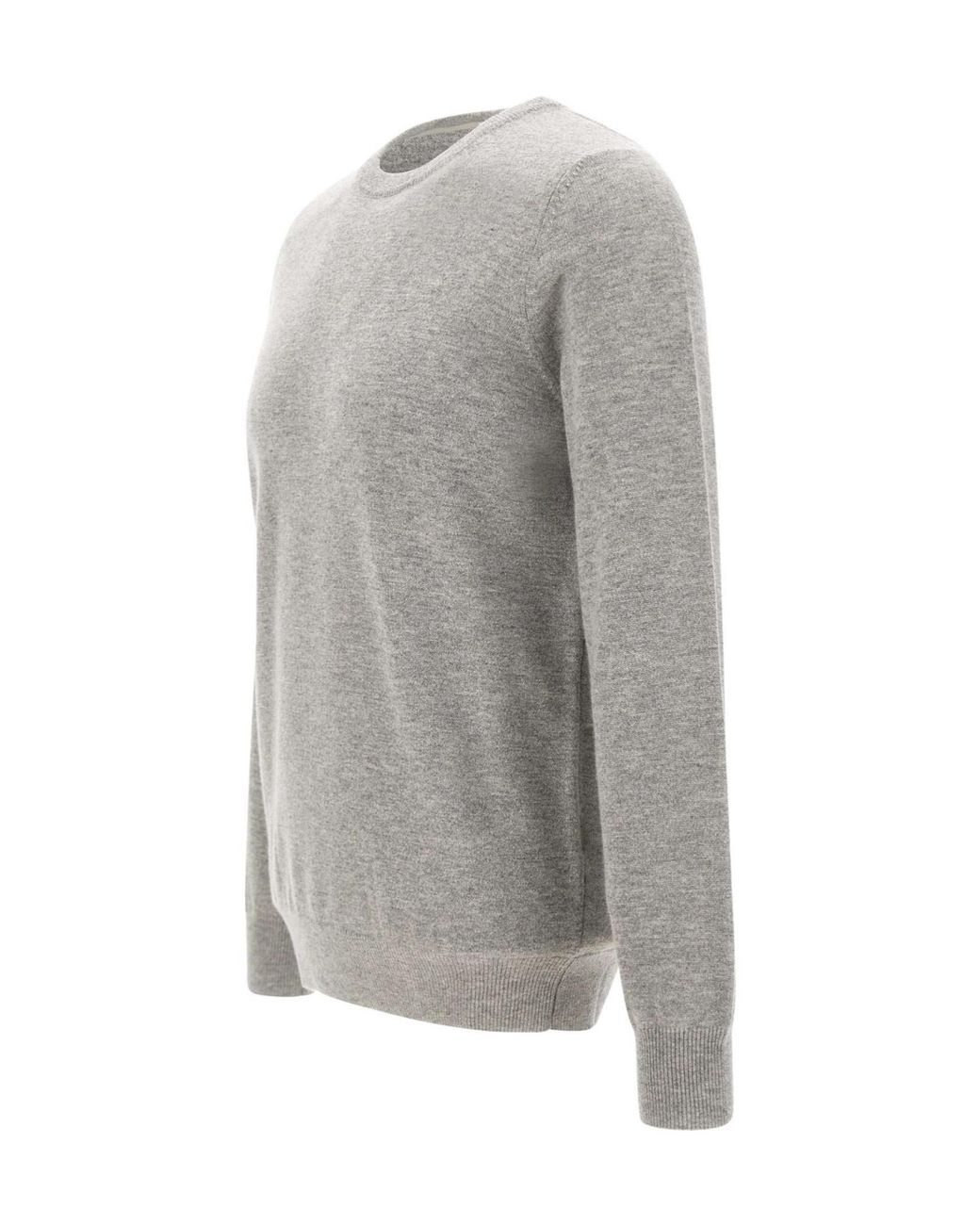 Kangra Cashmere Gray Kangra Crew Neck Knitted Sweater for men