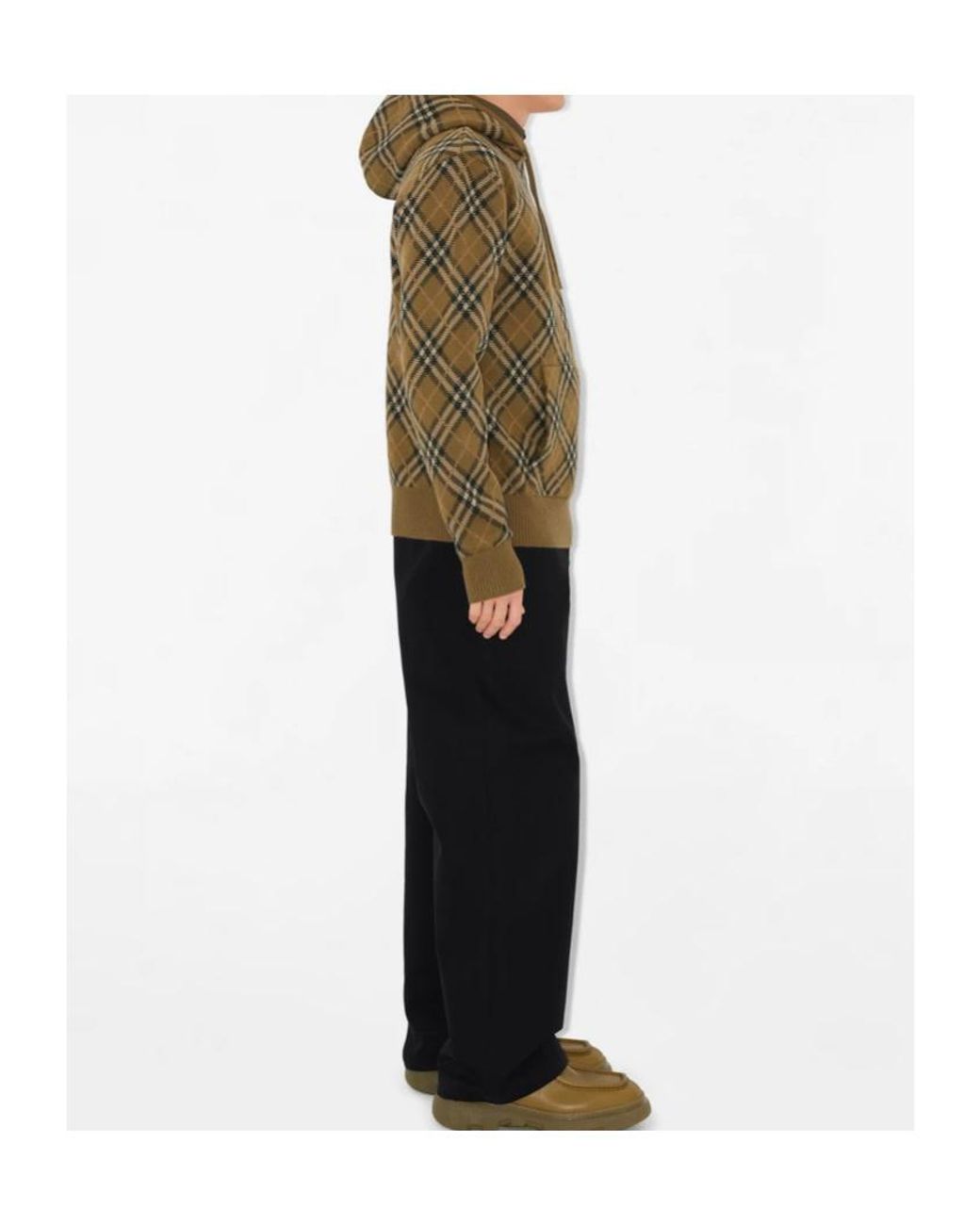 Burberry Green Wool Hoodie for men