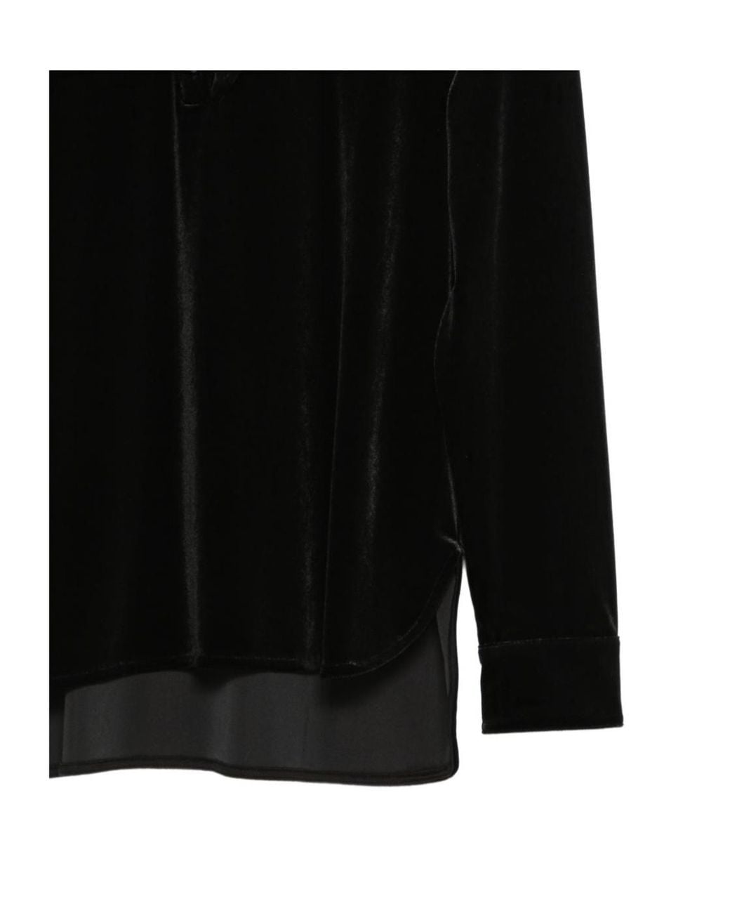 Emporio Armani Blue Chenille Jumper With Ruffled Neckline And Button Placket