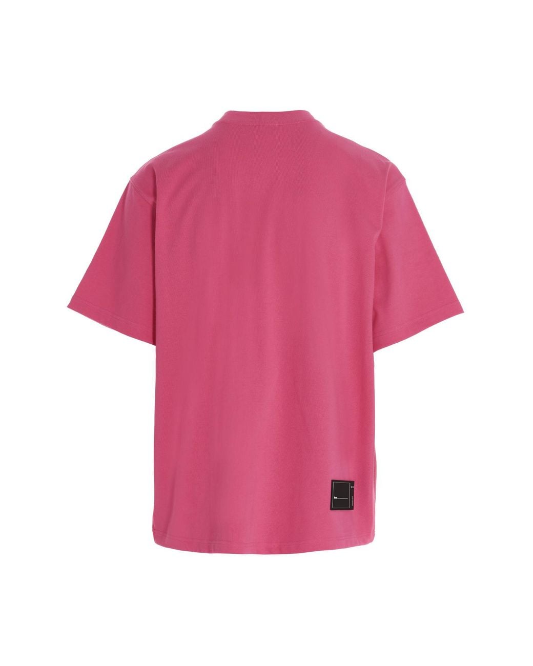 we11done Pink Logo-Print Crew-Neck T-Shirt for men
