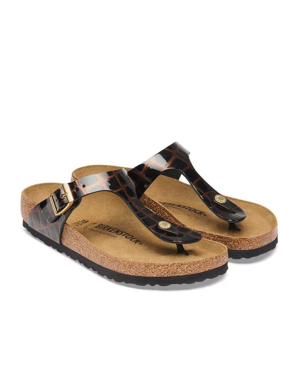 Birkenstock Brown Buckled Thong Flat Sandals