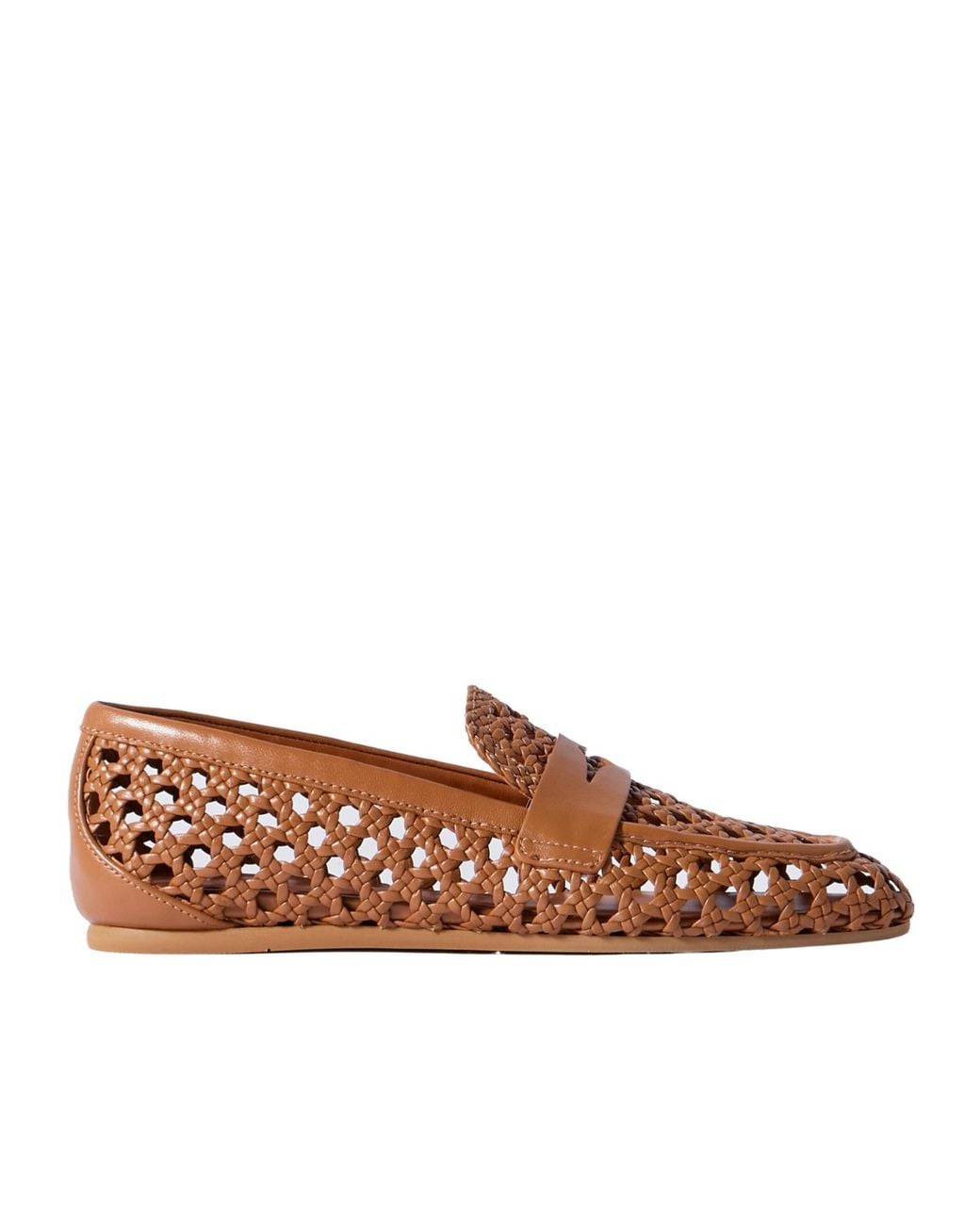 Stuart Weitzman Brown Woven Flat Shoes