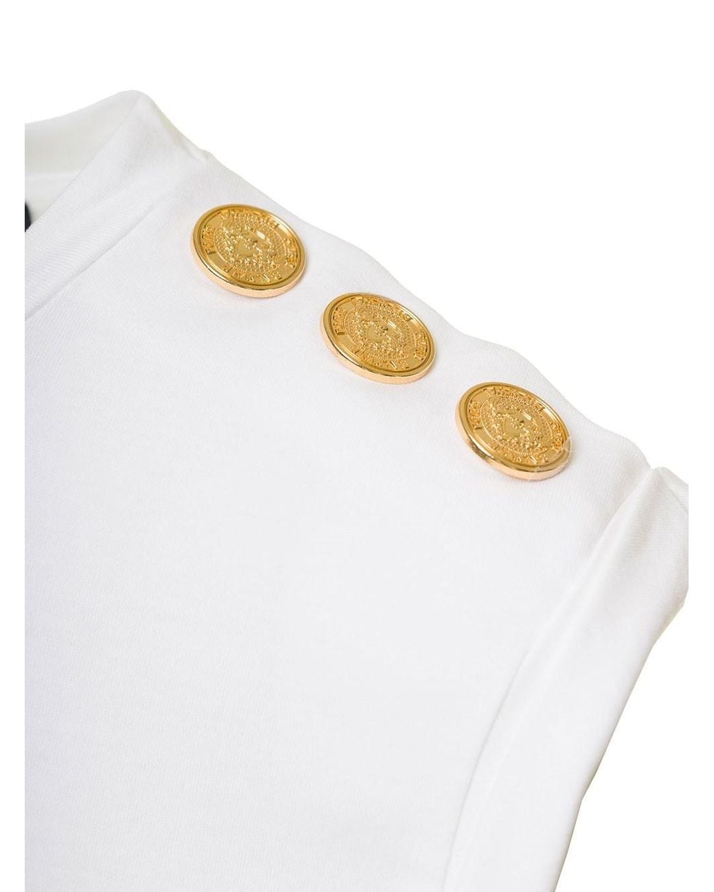 Balmain White Logo Printed Sleeveless Tank Top