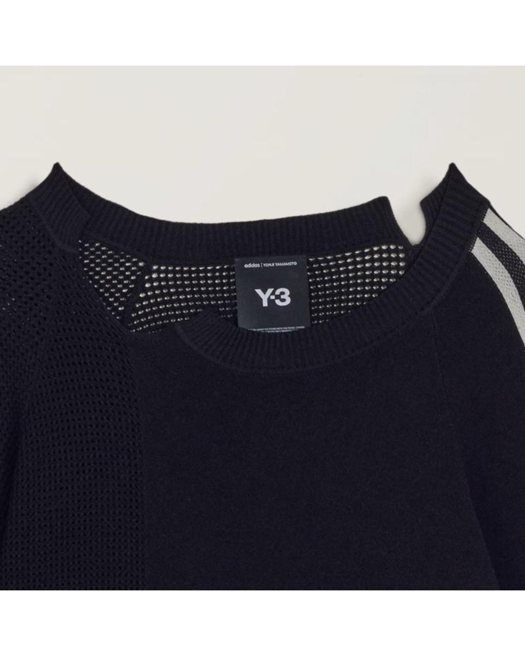 Y-3 Blue Logo Detailed Asymmetric Knitted Jumper for men