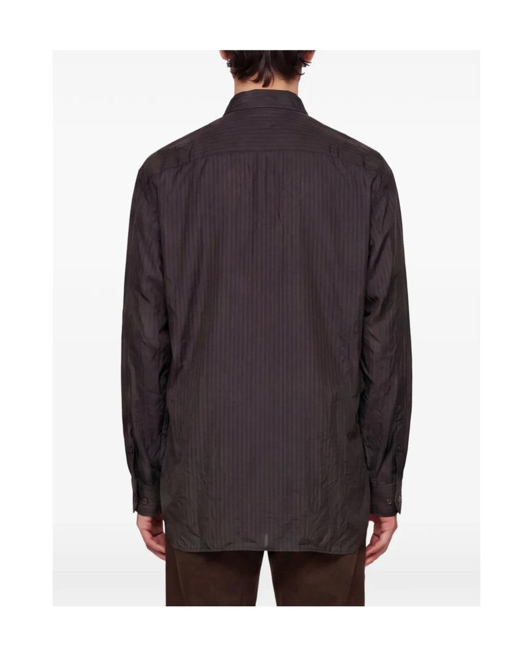 Dries Van Noten Gray Striped Shirt for men